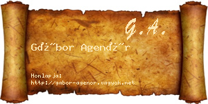 Gábor Agenór névjegykártya